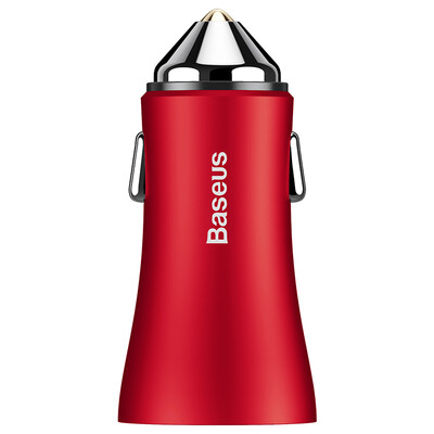 

Baseus Smart Car Charger Cigar Lighter Dual USB Interfaces 24 A Red