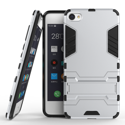 

Серебряный Slim Robot Armor Kickstand Ударопрочный жесткий корпус из прочной резины для MEIZU U20