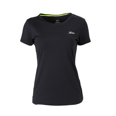 

(XTEP) Женские случайные модные удобные круглые шею спортивные с короткими рукавами футболки 884228019186 черный M