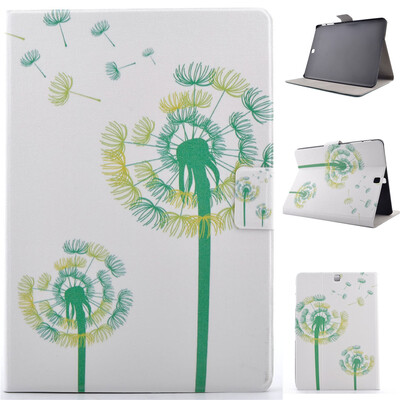 

Green Dandelion Style Classic Flip Cover with Stand Function and Credit Card Slot for Samsung Galaxy Tab S2 T815C