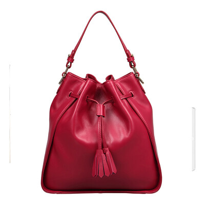 

DISSONA Fashion Мягкая кожаная диагональная сумка для вешалки сумка Rose Red 8163AS3811R13