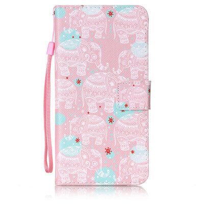 

Pink Elephant Design PU Leather Flip Cover Wallet Card Holder Case for ASUS Zenfone 3ZS570KL