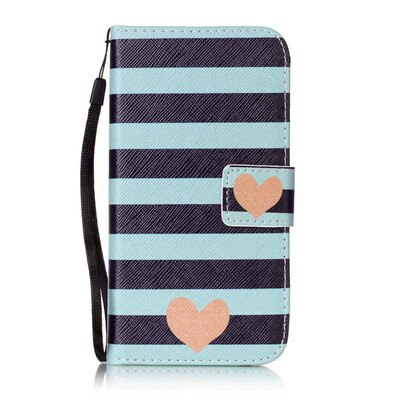 

Blue Stripes Design PU Leather Flip Cover Wallet Card Holder Case for Samsung Galaxy S6 Edge/G9250