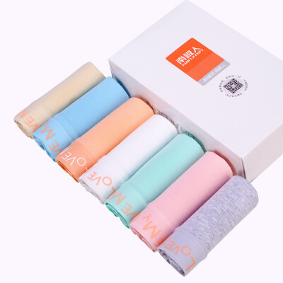 

【Jingdong Supermarket】 Antarctic (Nanjiren) ladies underwear cotton candy color simple letter triangle breathable comfortable large size women's underwear 7 gift box  code