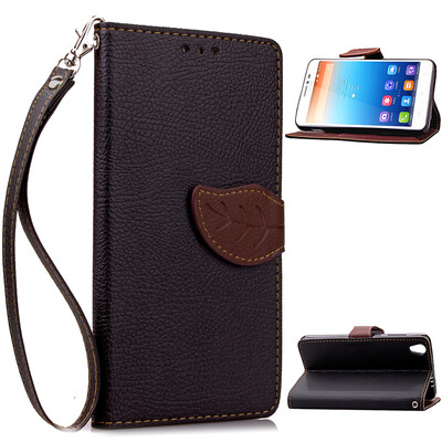 

Black Design PU Leather Flip Cover Wallet Card Holder Case for Lenovo S850