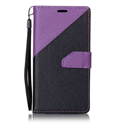 

Black + Purple Design PU Leather Wallet Case Classic Flip Cover with Stand Function and Credit Card Slot for SAMSUNG Galaxy J5