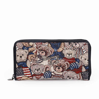 

Danny Bear DANNY BEAR flag bear series ladies long paragraph holding a package pull wallet DBWB162005-175 camouflage red with black
