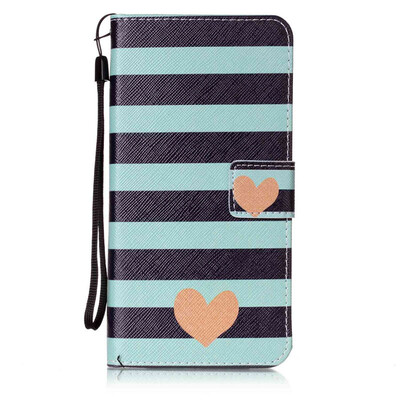 

Blue Stripes Design PU Leather Flip Cover Wallet Card Holder Case for Apple iPhone 7 Plus