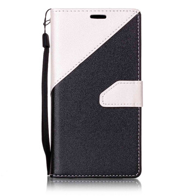 

Black + White Design PU Leather Wallet Case Classic Flip Cover with Stand Function and Credit Card Slot for SAMSUNG Galaxy J3 /J3