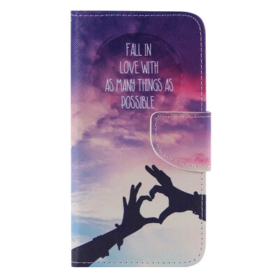 

Hands Love Design PU Leather Flip Cover Wallet Card Holder Case for LG K7