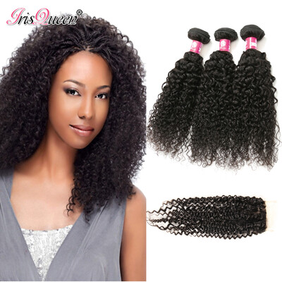 

Peruvian Virgin Hair With Closure Kinky Curly Human Hair Bundles With Lace Closure Peruvian Virgin Hair 3 Bundles With Closure