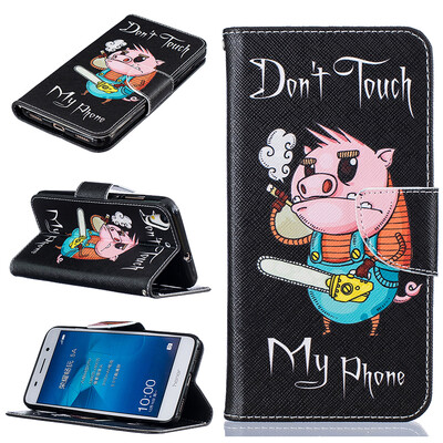 

Pig Design PU Leather Flip Cover Wallet Card Holder Case for HUAWEI Y6 II/Honor 5A
