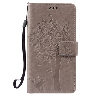 

Gray Tree Design PU Leather Flip Cover Wallet Card Holder Case for One Plus Three