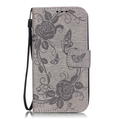 

Gray Butterfly PU Leather Flip Cover Wallet Card Holder Case for HUAWEI Y625