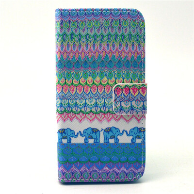 

Elephant Design PU Leather Flip Cover Wallet Card Holder Case for IPHONE 5