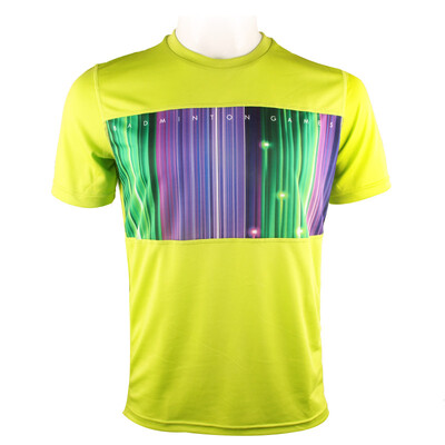 

YONEX Yonex для бадминтона спортивной одежды пара моделей с коротким рукавом шеи футболки мужчина 115037BCR зеленый лайм L