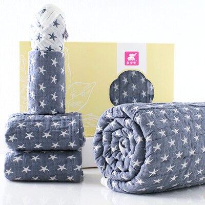 

Elephant baby elepbaby four seasons soft cotton water wash gauze baby blanket neonatal bath towel towel saliva towel 4 sets of gray gift box