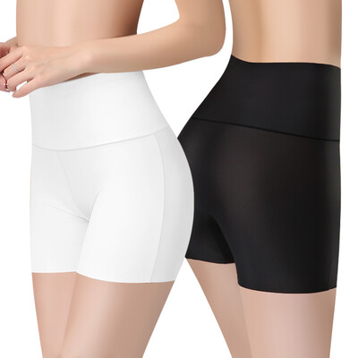 

The United States&Ya Ting 2 high waist ice silk safety pants ladies underwear a seamless cotton crotch underwear female black white XL code