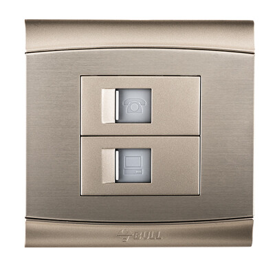 

Bull (BULL) switch socket G19 series two computer with telephone socket 86 type panel G19T212 champagne gold