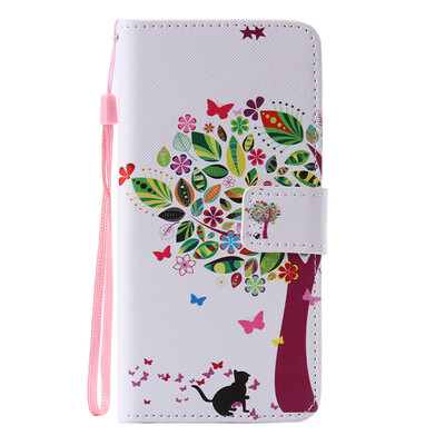 

Tree and Cat Design PU Leather Flip Cover Wallet Card Holder Case for SAMSUNG A72016