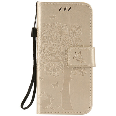 

Gold Tree Design Кожа PU флип крышки Кошелек Карты Держатель чехол для IPHONE 7