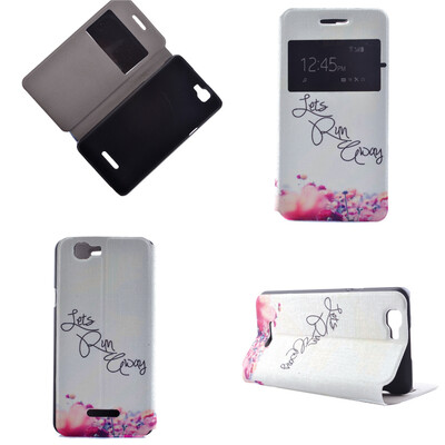 

Let's Run Design PU Leather Flip Cover Wallet Card Holder Case for Wiko Rainbow