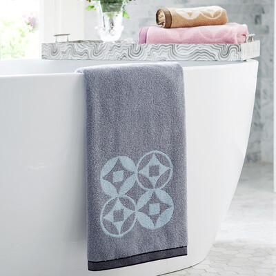

Grace towel home textile cotton water soft and thick plaid towel blue 500g / article 140 * 70cm