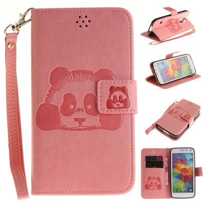 

Розовый Panda Стиль Тиснение Классический откидная крышка с подставкой Функция и слот кредитной карты для SAMSUNG GALAXY S5