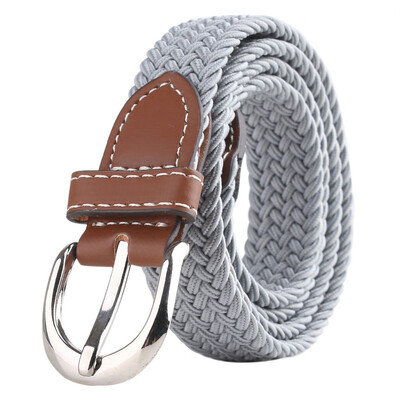 

LovingLilies Belt High-grade Ladies Narrow Stretch Knitted Needle Belt This series is finer&shorter suitable for ladies or children Light gray