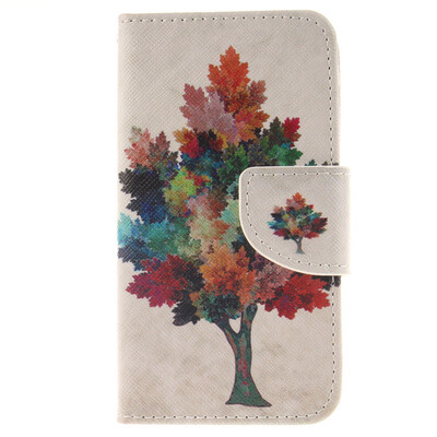

Colorful tree Design PU Leather Flip Cover Wallet Card Holder Case for Nokia Lumia N630