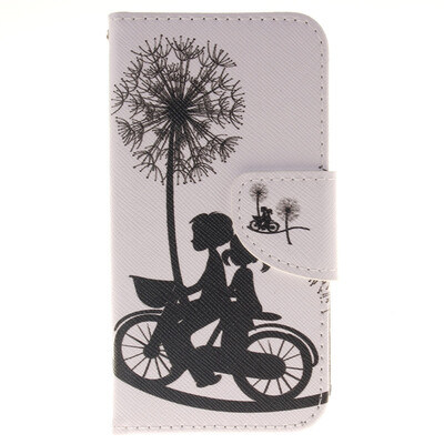 

Bike and Dandelion Design PU Leather Flip Cover Wallet Card Holder Case for LG K4