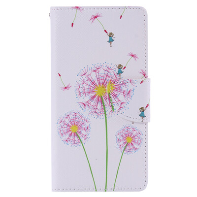 

Pink Dandelion Design PU Leather Flip Cover Wallet Card Holder Case for SONY M5