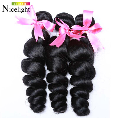 

Nicelight Hair 7A Virgin Unprocessed Peruvian Loose Wave Virgin Hair 3 Bundles Loose Curly Перуанские волосы Virgin Loose Wave