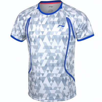 

Li Ning LI-NING 17 years new badminton shirt sports short-sleeved round neck T-shirt AAYM001-1 male standard white