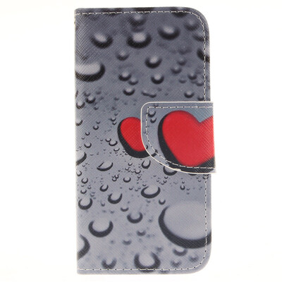 

Heart-shaped waterdrop Design PU Leather Flip Cover Wallet Card Holder Case for IPHONE 5C