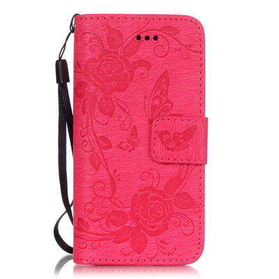 

Rose Butterfly Style PU Leather Flip Cover Wallet Card Holder Case for IPHONE 5