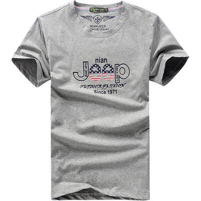 

Jeep Shield NIAN JEEP Short Sleeve T-Shirt Men&39s Round Outdoors Mountaineering Leisure T-Shirt 9273 Gray 3XL