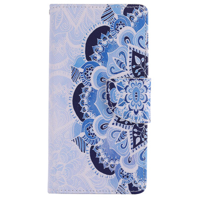 

Blue Flower Design Кожа PU откидной крышки Кошелек Карты Держатель чехол для SAMSUNG J5Prime