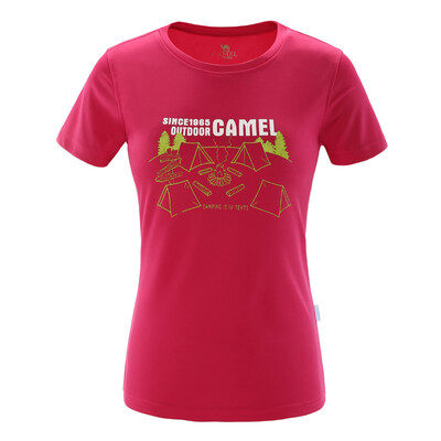 

Camel CAMEL outdoor T-shirt men&women round neck T thin short-sleeved T-shirt female A7S109194 rose red