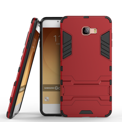 

Красный Slim Robot Armor Kickstand Ударопрочный жесткий корпус из прочной резины для SAMSUNG Galaxy C9