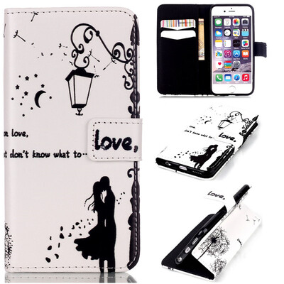 

Lovers&dandelion Design PU Leather Flip Cover Wallet Card Holder Case for IPHONE 66S