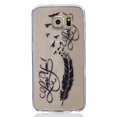 

LOVE Перья Pattern Мягкий Тонкий TPU Резиновый Силиконовый гель Чехол для SAMSUNG GALAXY S6