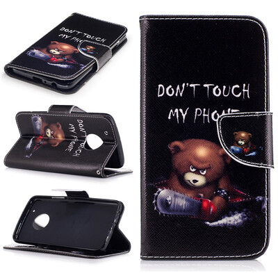

Bear Design PU Leather Flip Cover Wallet Card Holder Case for Motorola Moto G5 Plus