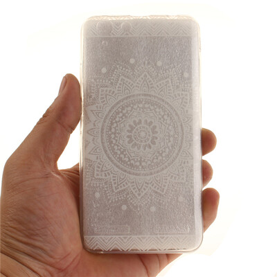 

White mandala Pattern Soft Thin TPU Rubber Silicone Gel Case Cover for Lenovo Vibe K5