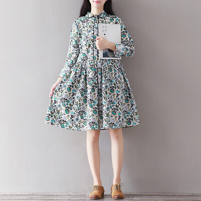 

CITYPLUS Sen female literature Fan Fu Gu Sen women loose loose long paragraph dress CWQZ172254 green