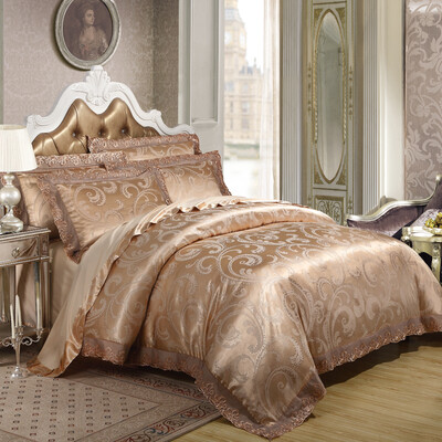 

Hengyuan Xiang home textiles European lace Jacquard bed four sets of four seasons comfortable bed sheets quilt four sets of flowers flowers 15 meters bed quilt 200 230cm