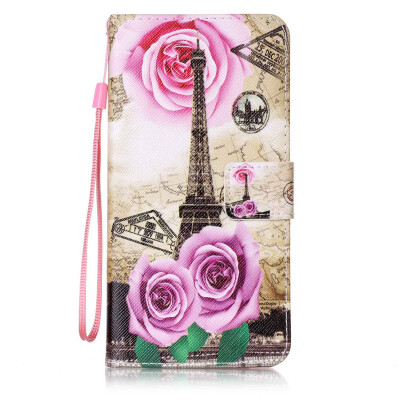 

Flower Tower Design PU Leather Flip Cover Wallet Card Holder Case for Apple iPhone 7 Plus