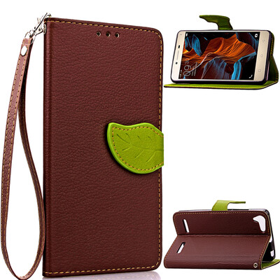 

Brown Design PU Leather Flip Cover Wallet Card Holder Case for Lenovo Lemon 3