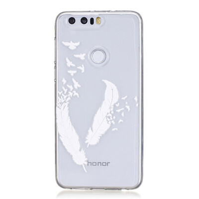 

Feather Dress girl Pattern Soft Thin TPU Rubber Silicone Gel Case Cover for HUAWEI Honor 8