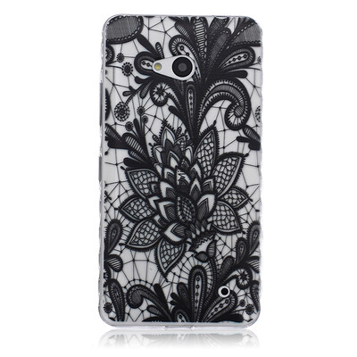 

Black Rose Pattern Soft Thin TPU Rubber Silicone Gel Case Cover for Microsoft Lumia 640